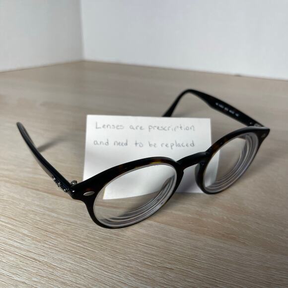 Ray-Ban RB2180-V 2012 Eyeglasses Round Dark Brown PARTS Only 49-21-145 - Picture 1 of 9